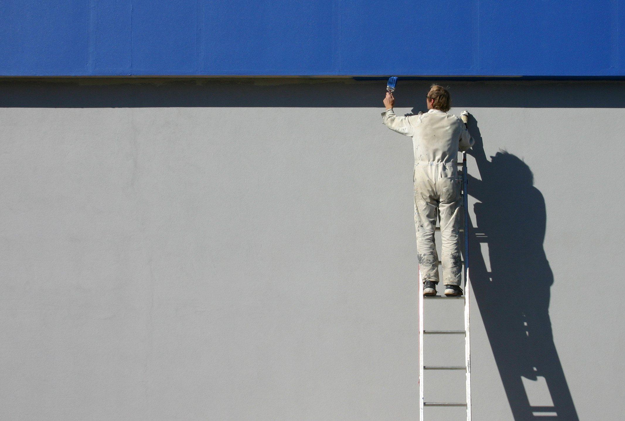 Interior wall being freshly painted