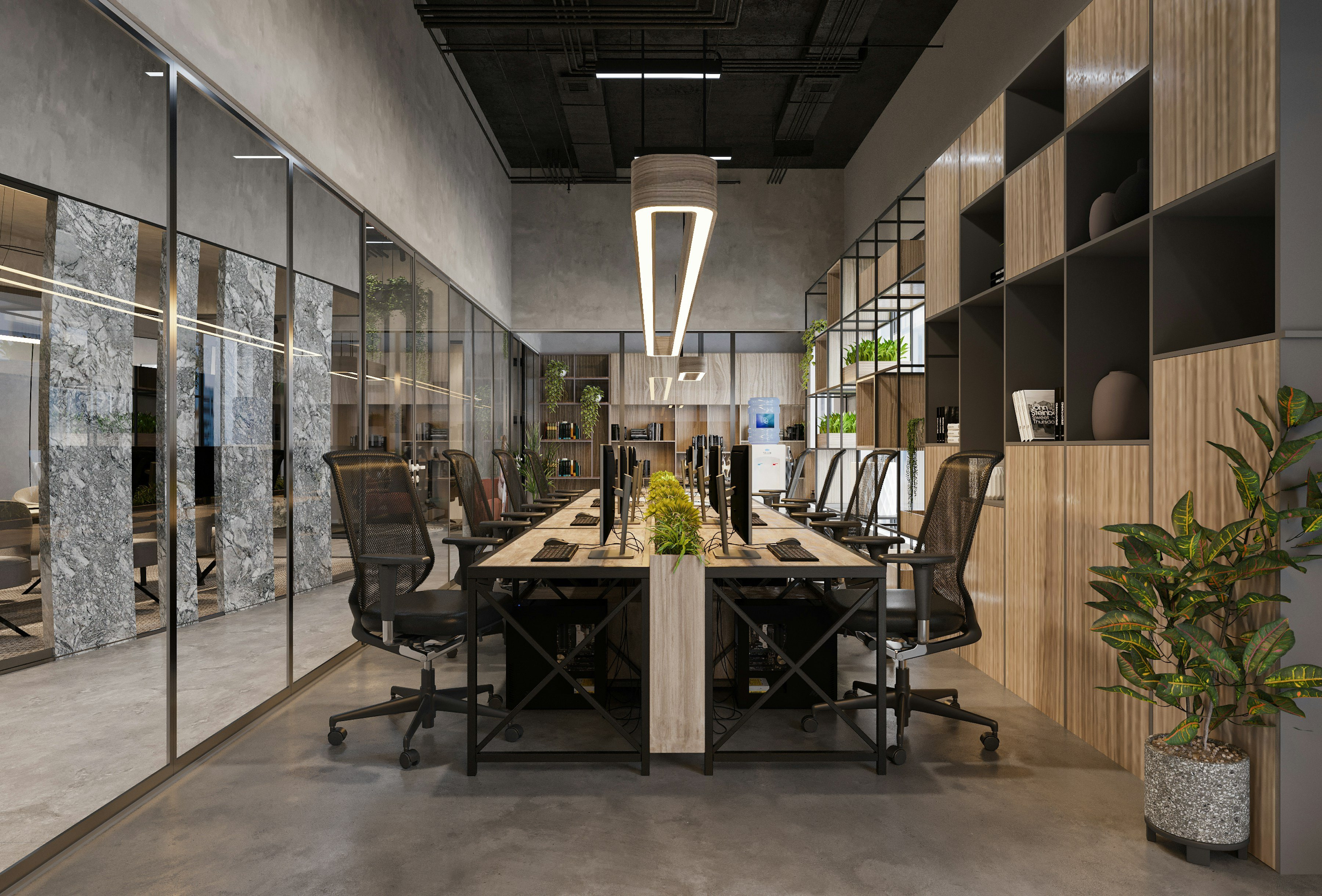 A spotless modern workspace